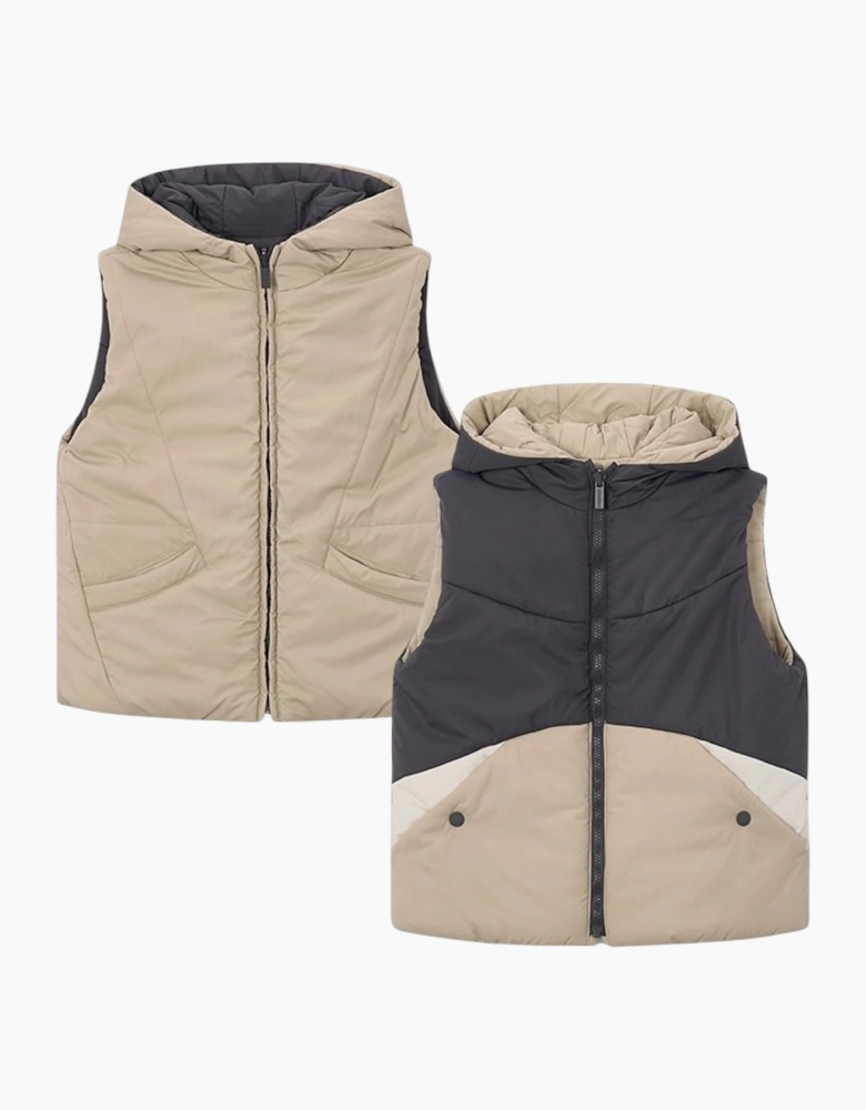Boys Grey and Beige Reversible Gilet