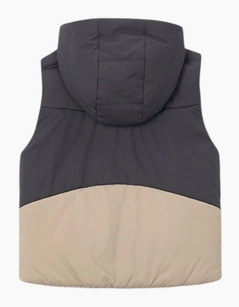 Boys Grey and Beige Reversible Gilet