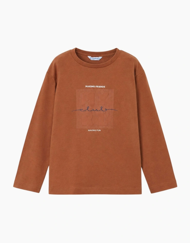 Boys Burnt Orange Logo Top