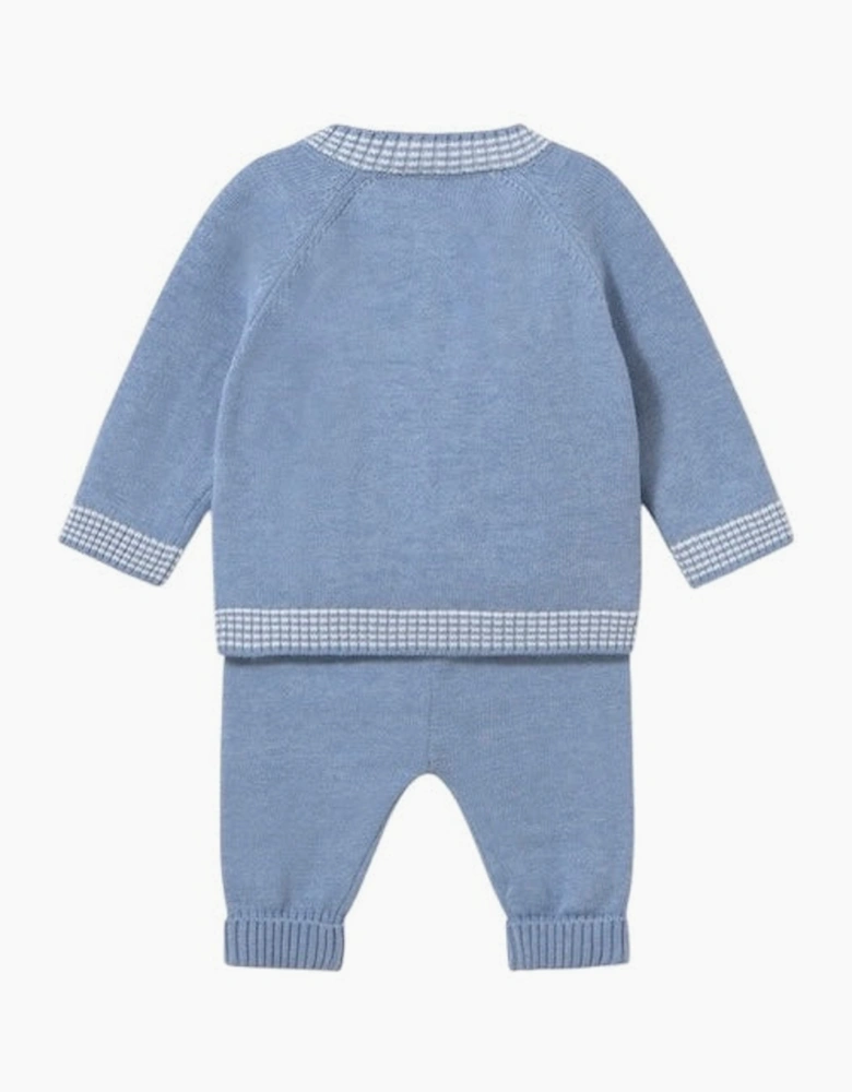 Boys Blue Teddy Bear Knit Tracksuit