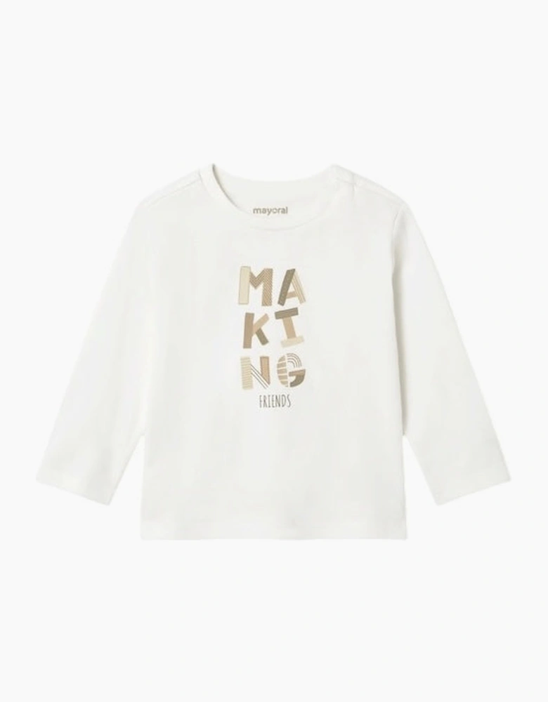 Boys Ivory Logo Top
