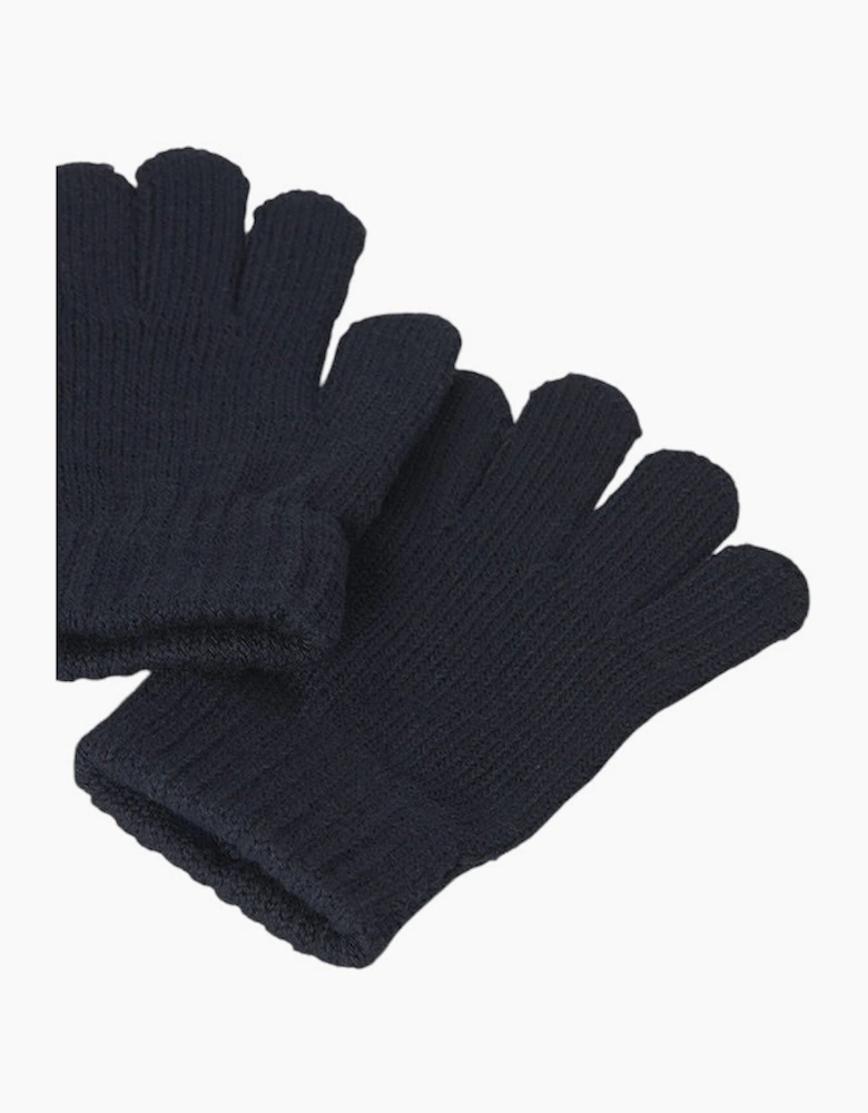 Boys Navy Knit Gloves