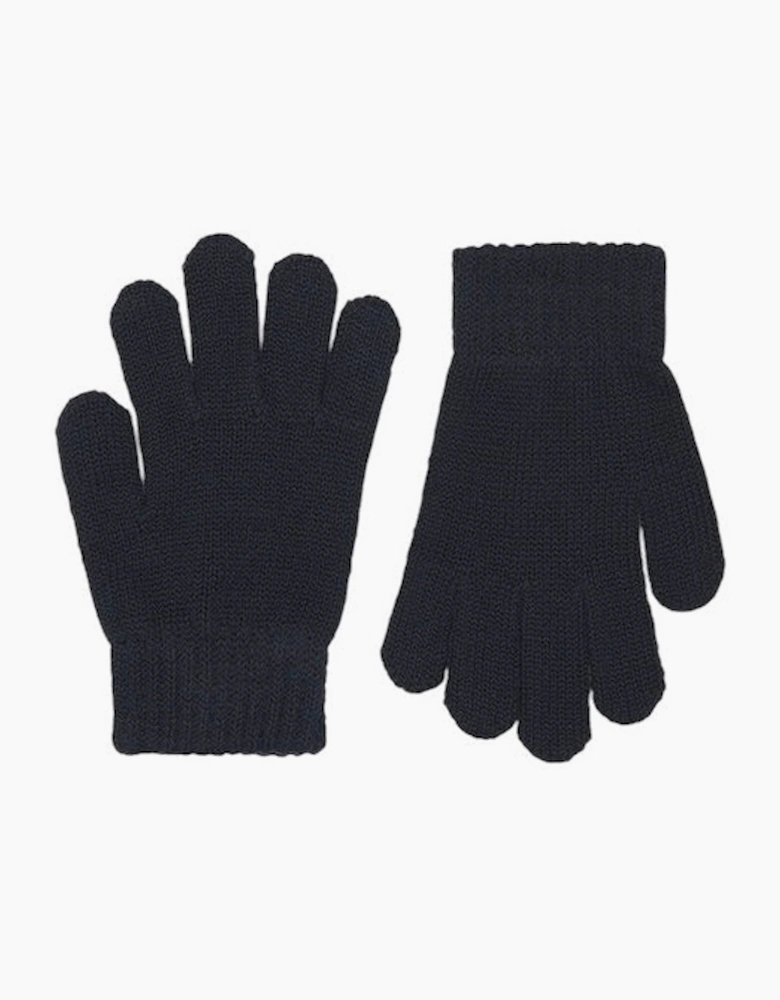 Boys Navy Knit Gloves