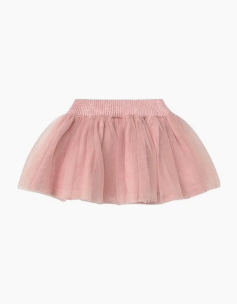 Girls Pink 3 Piece Cardigan Tulle Skirt Set