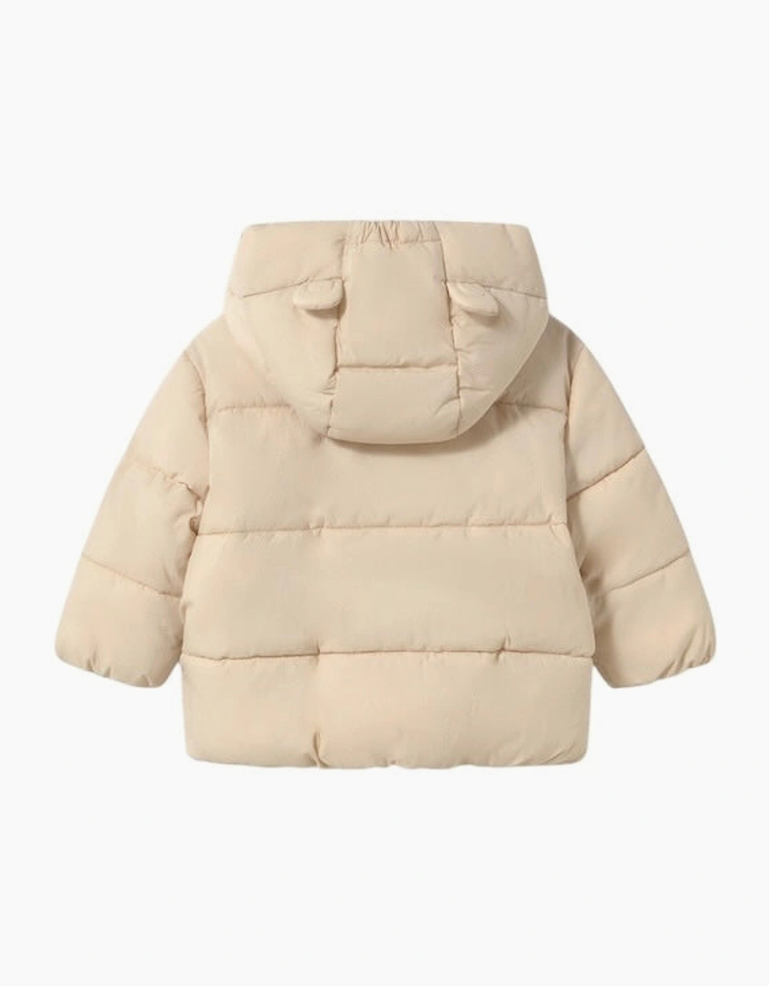 Girls Cream Teddy Bear Puffer Coat