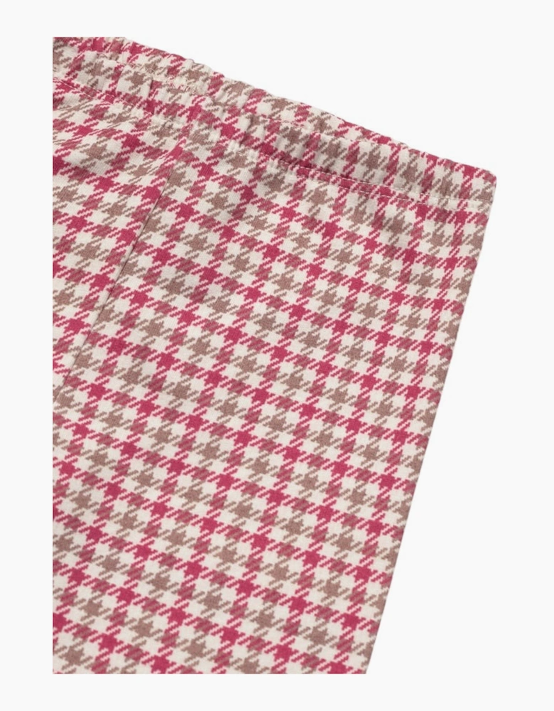 Girls Raspberry Red Checked Legging Set