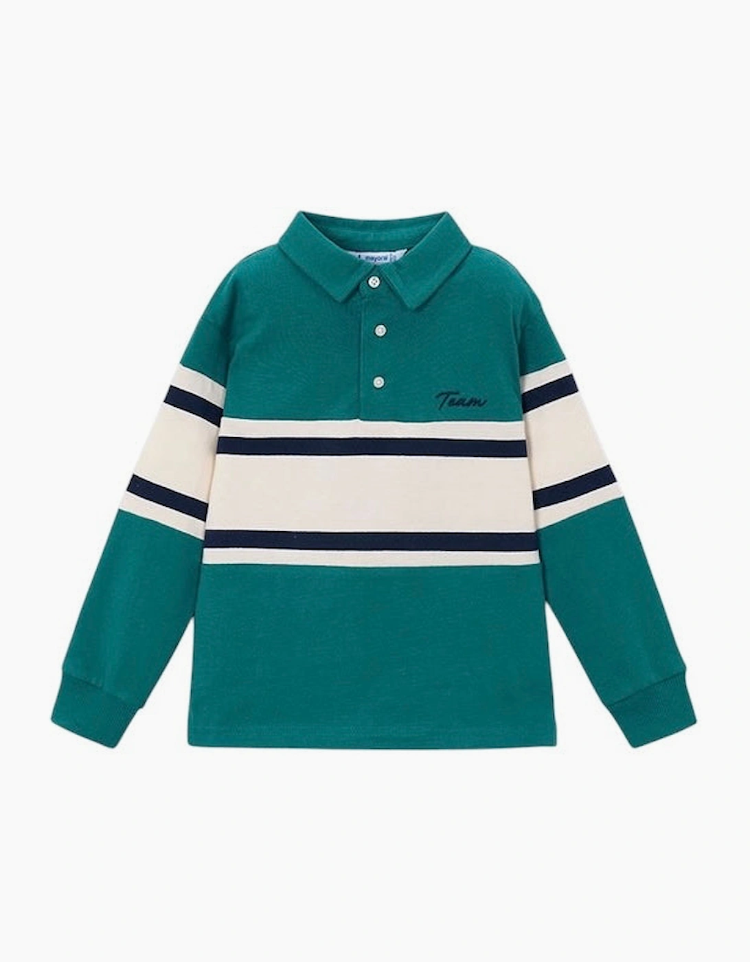 Boys Green Contrast Polo Top, 5 of 4