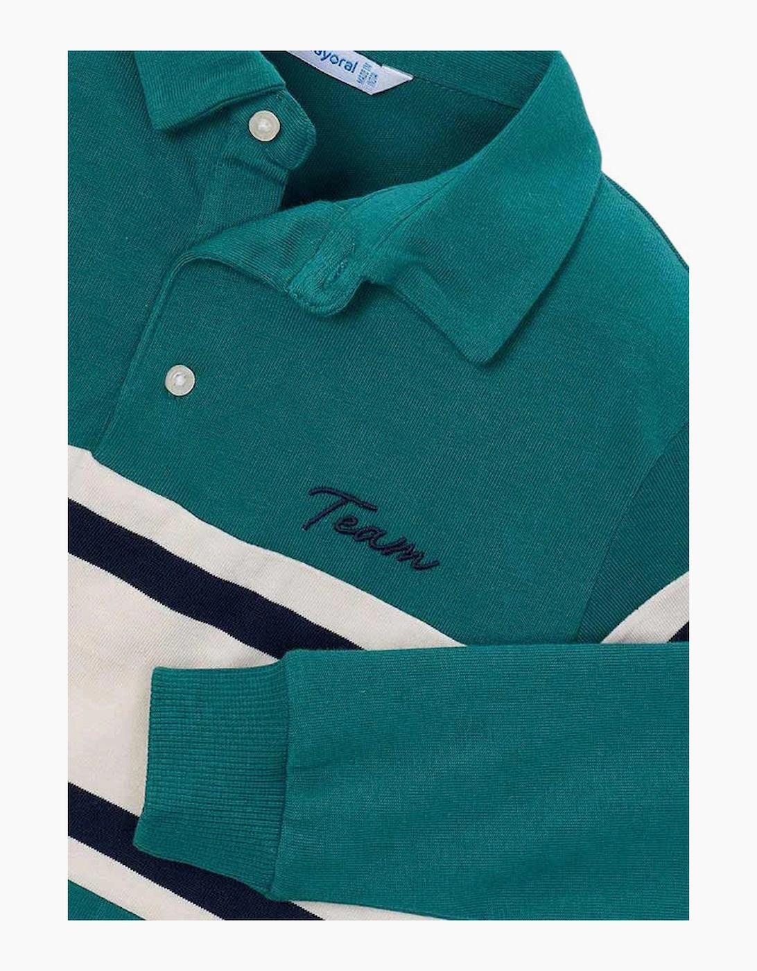 Boys Green Contrast Polo Top