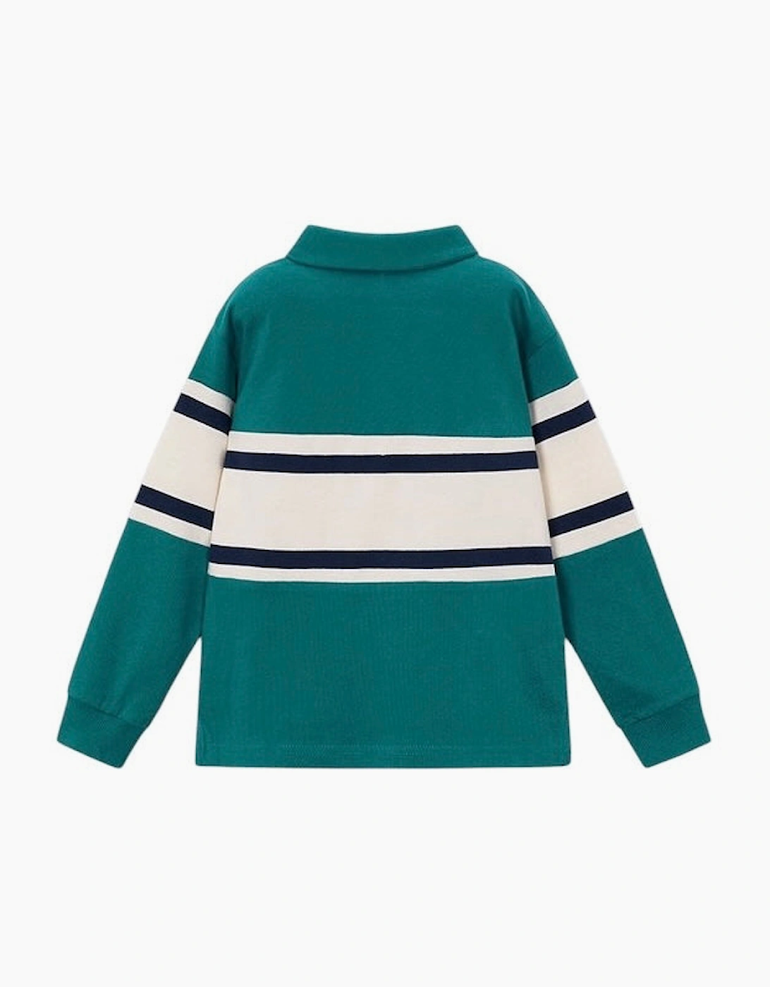 Boys Green Contrast Polo Top