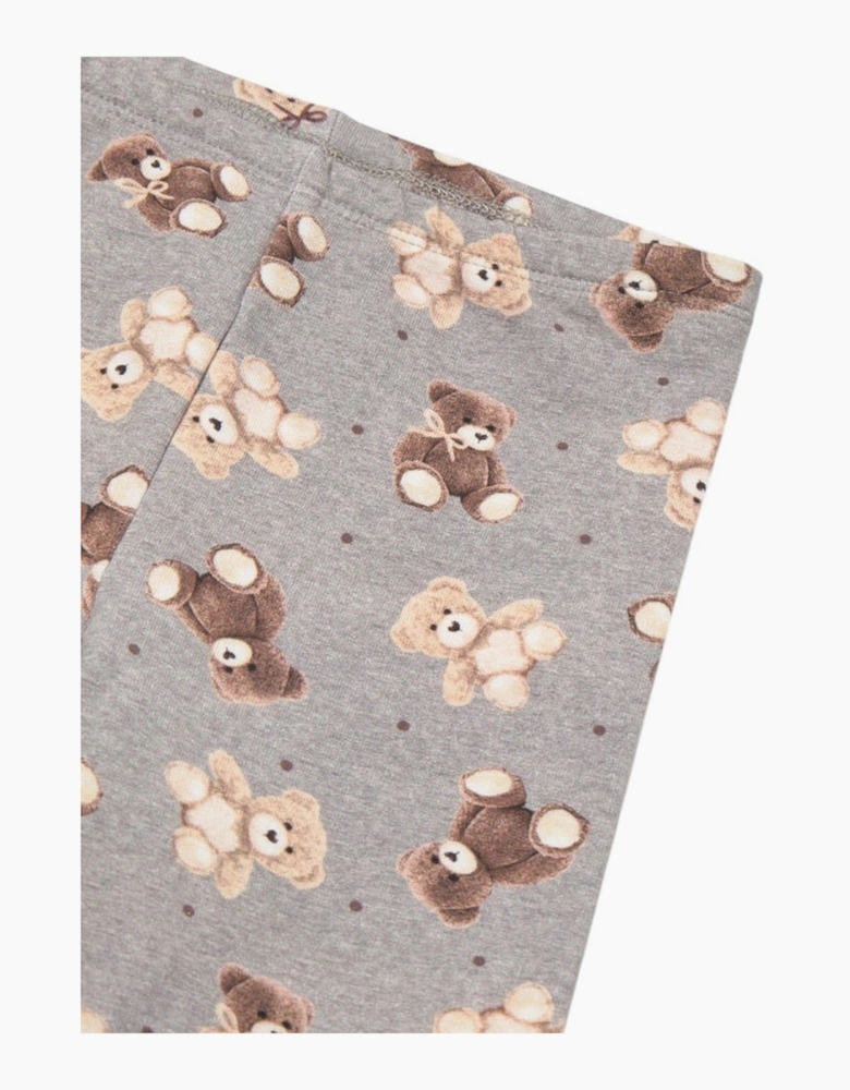 Girls Grey and Cream Bear Legging Set