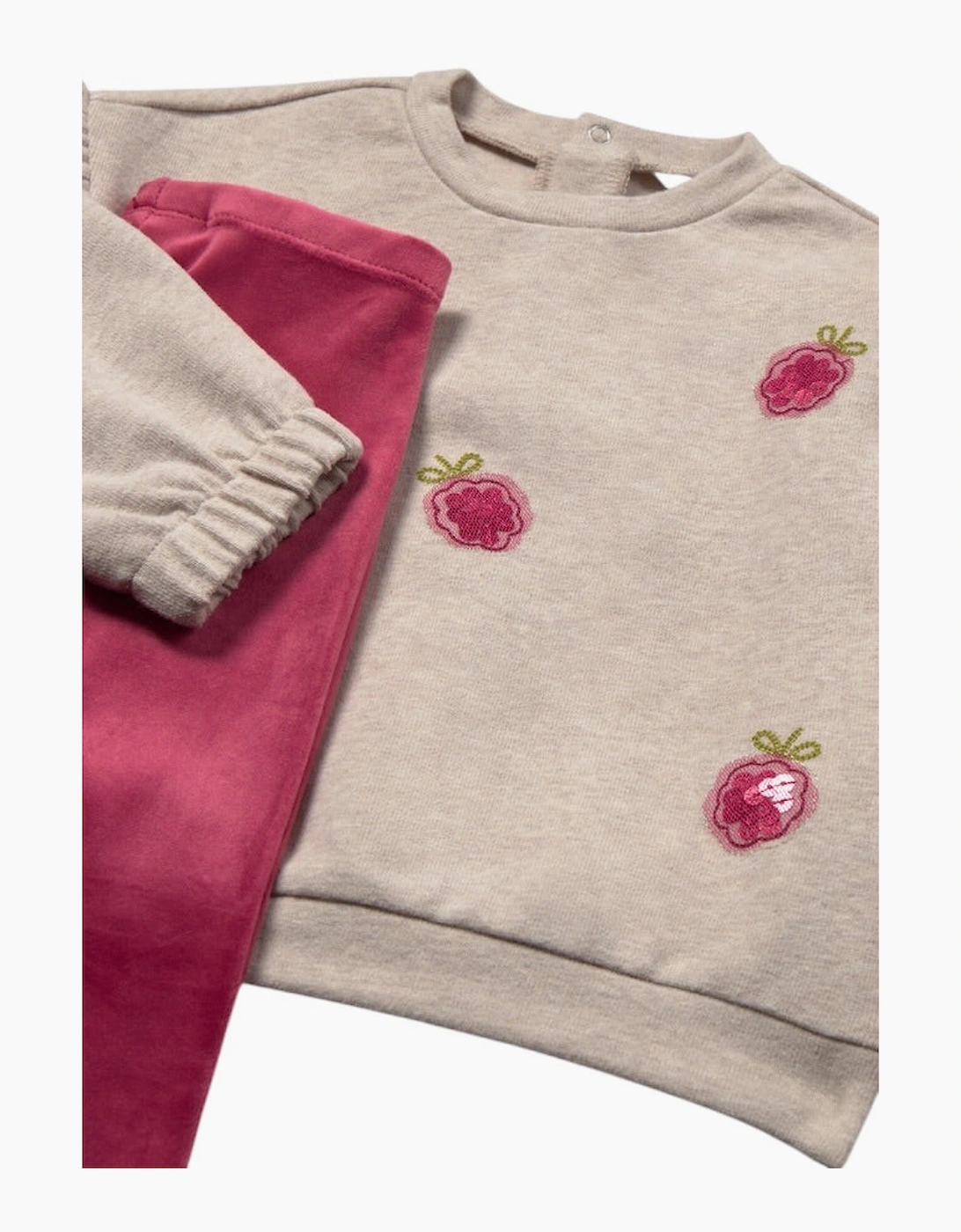 Girls Raspberry Red Velvet Legging Set