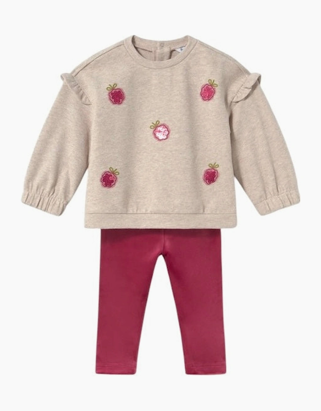 Girls Raspberry Red Velvet Legging Set, 6 of 5