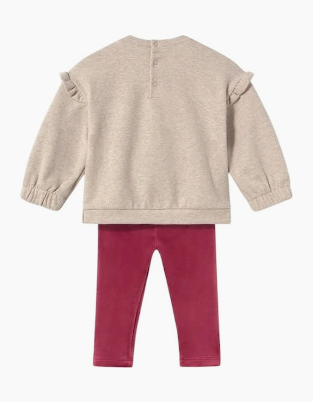 Girls Raspberry Red Velvet Legging Set
