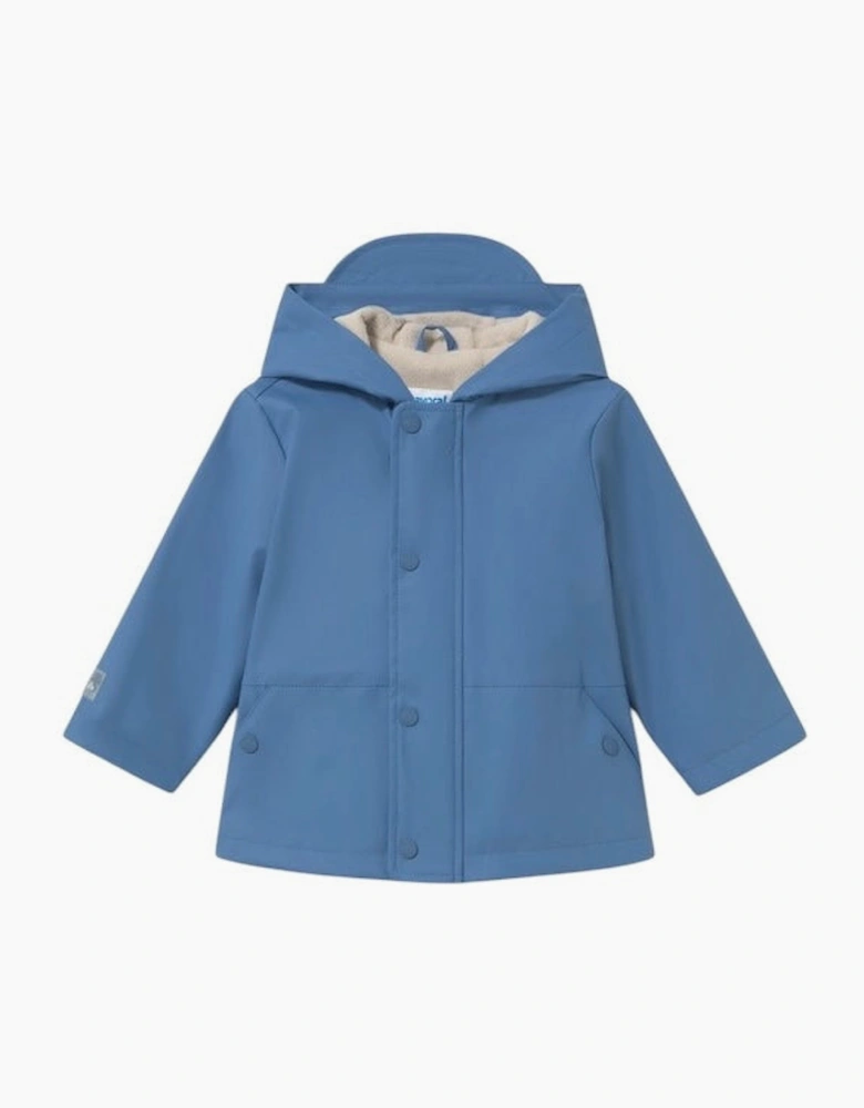 Boys Blue Fleece Lined Rain Coat