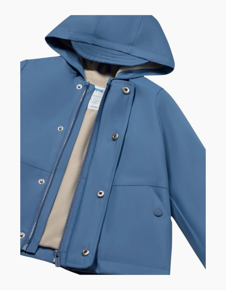 Boys Blue Fleece Lined Rain Coat
