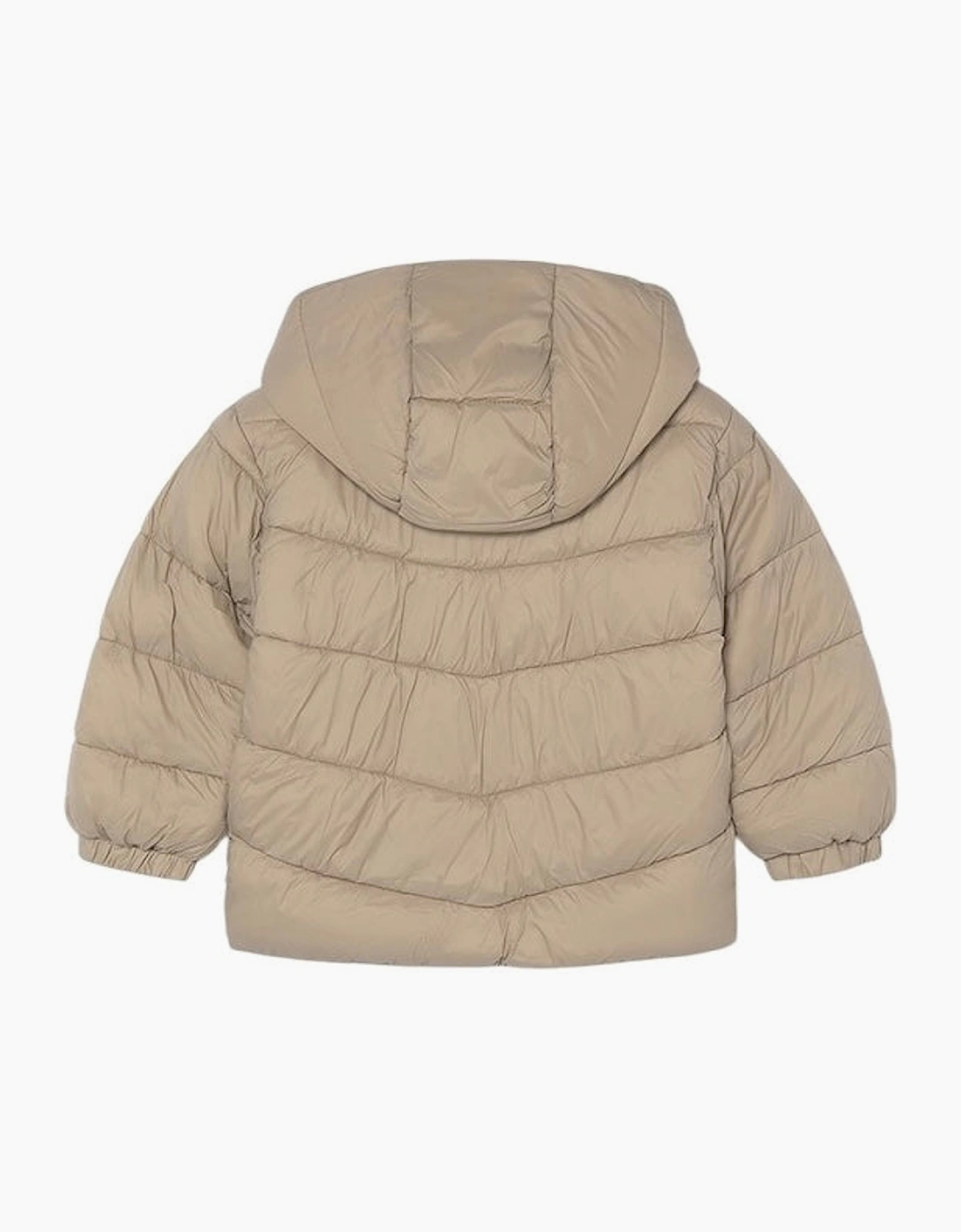 Boys Beige Fleece Lined Puffer Coat