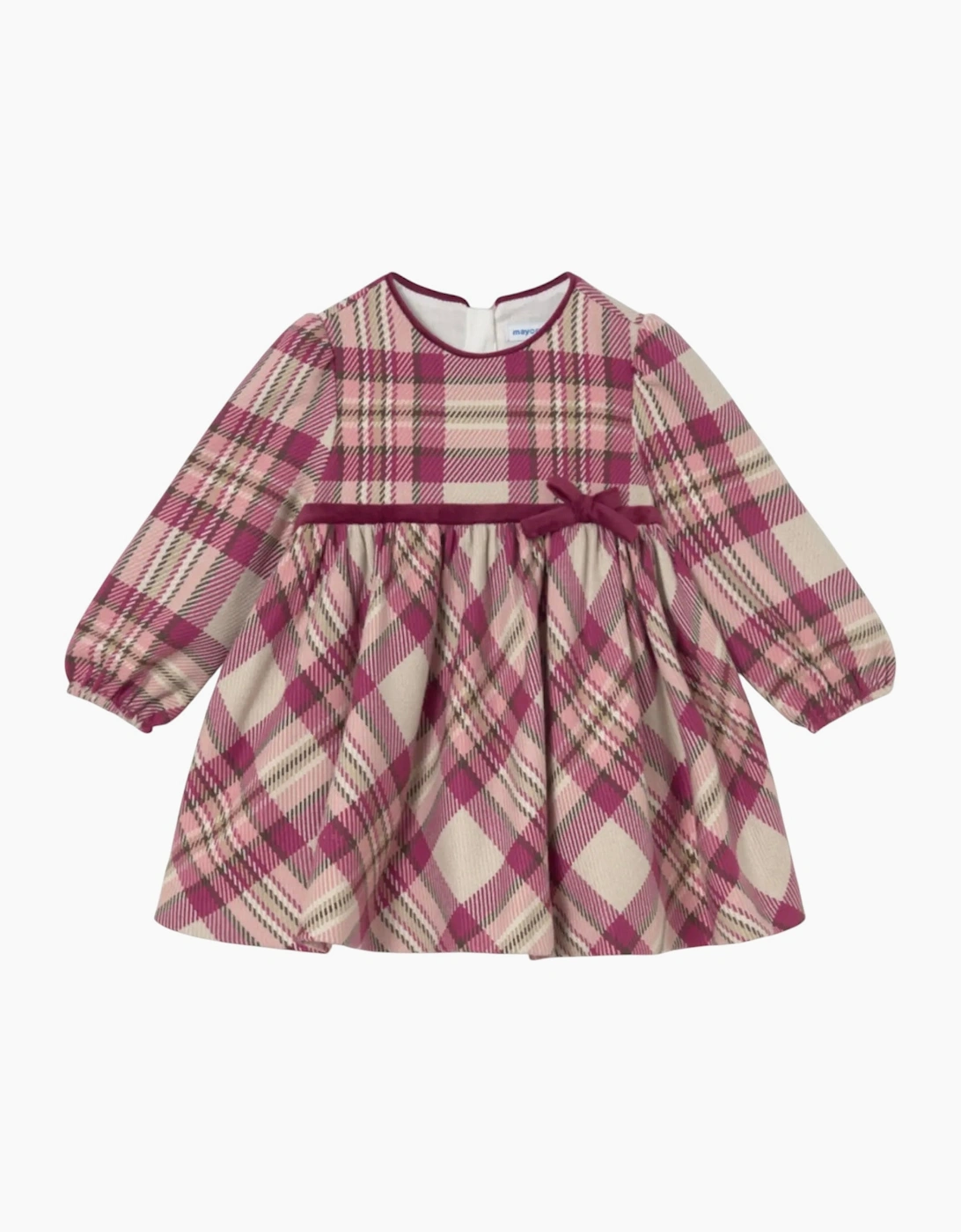 Girls Burgundy Plaid Dress, 4 of 3