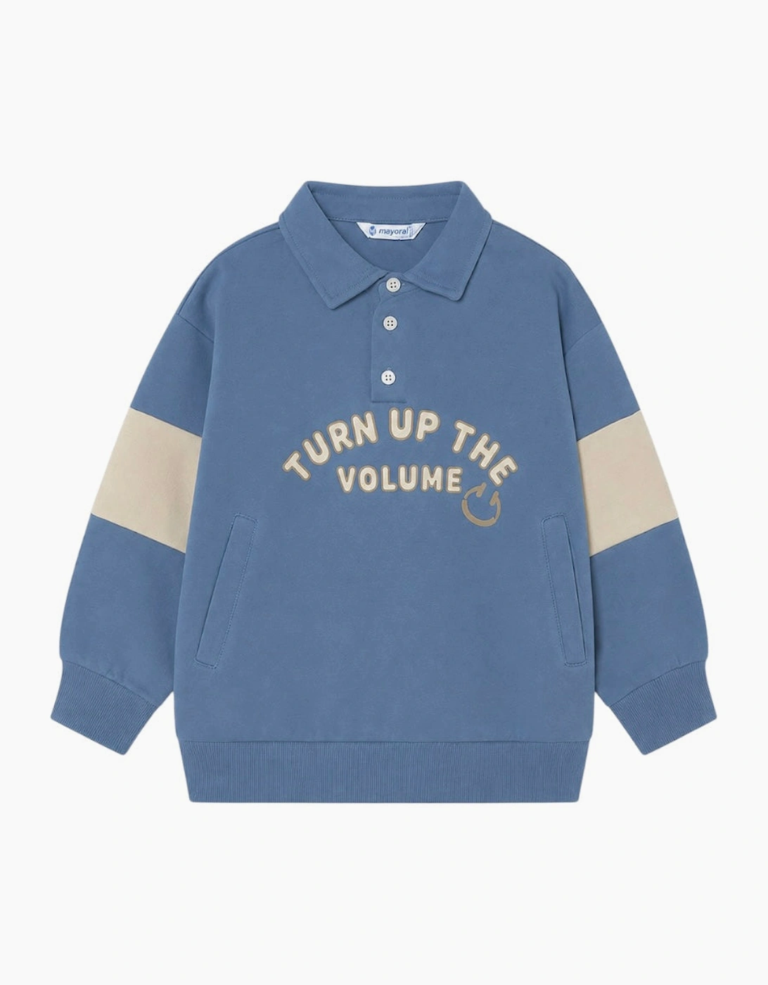 Boys Blue Collared Sweatshirt, 4 of 3
