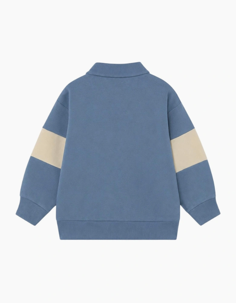 Boys Blue Collared Sweatshirt
