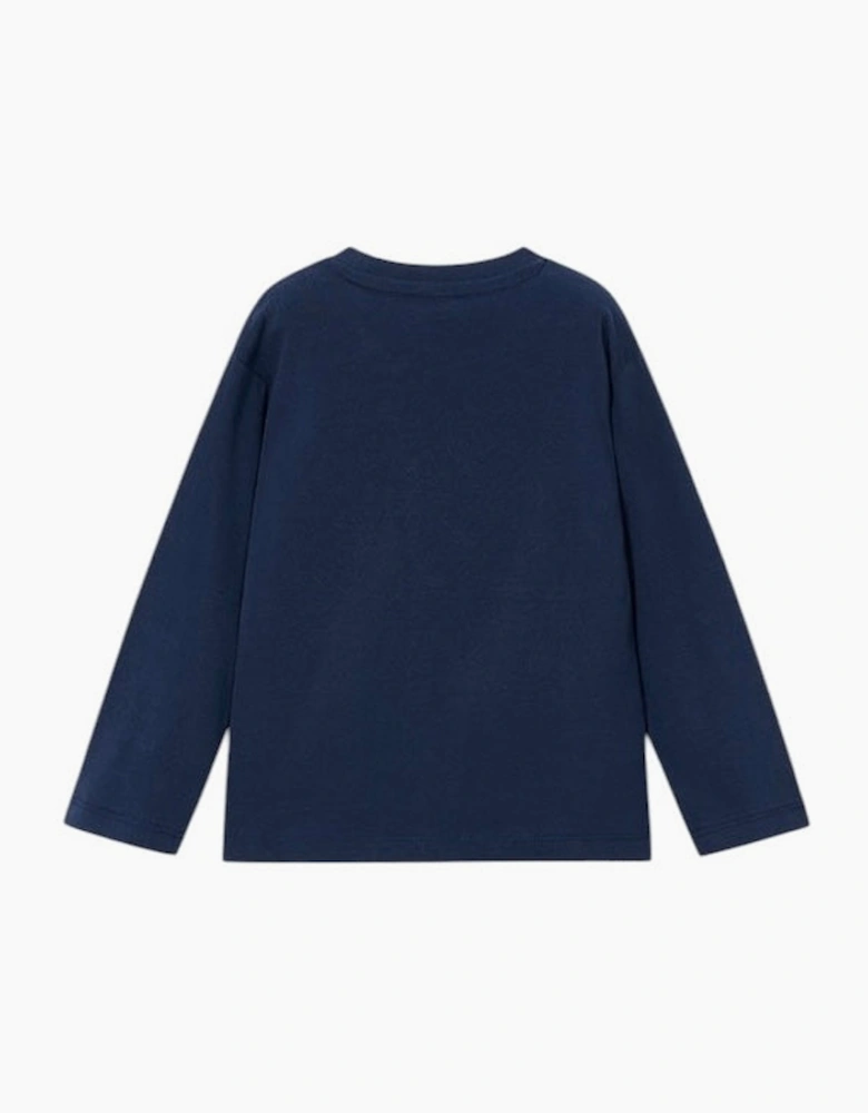 Boys Navy Logo Top