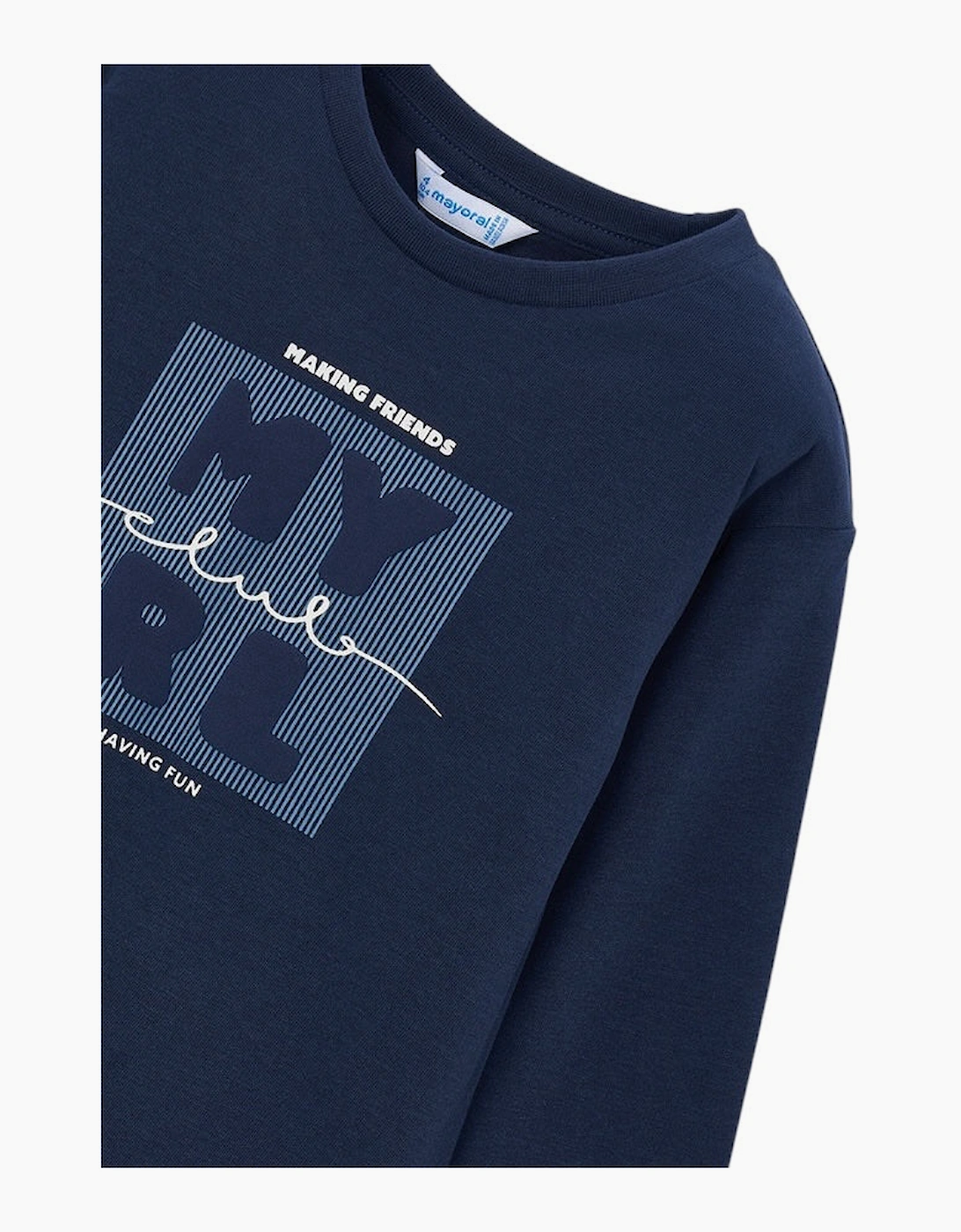 Boys Navy Logo Top