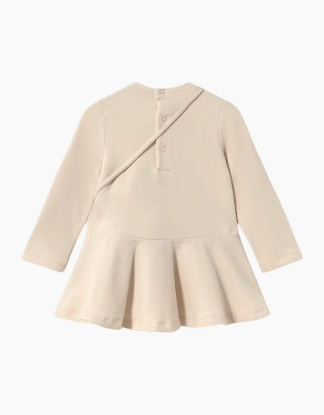 Girls Cream Boucle Bear Bag Dress