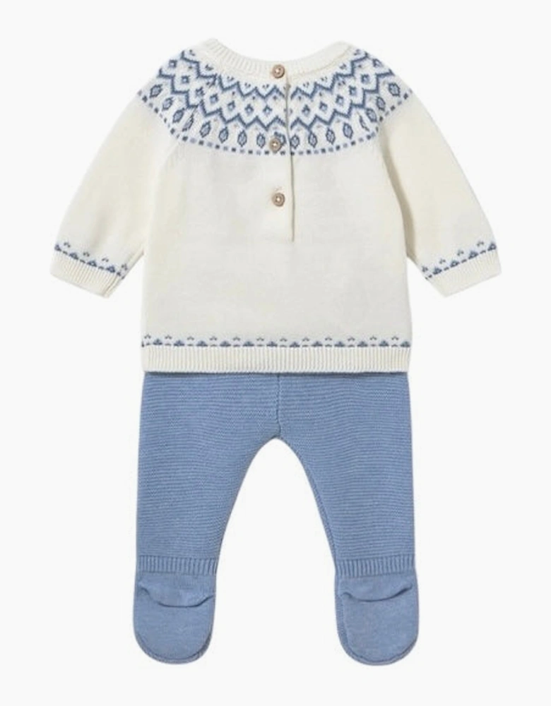 Boys Blue Fairisle Knit Pant Set