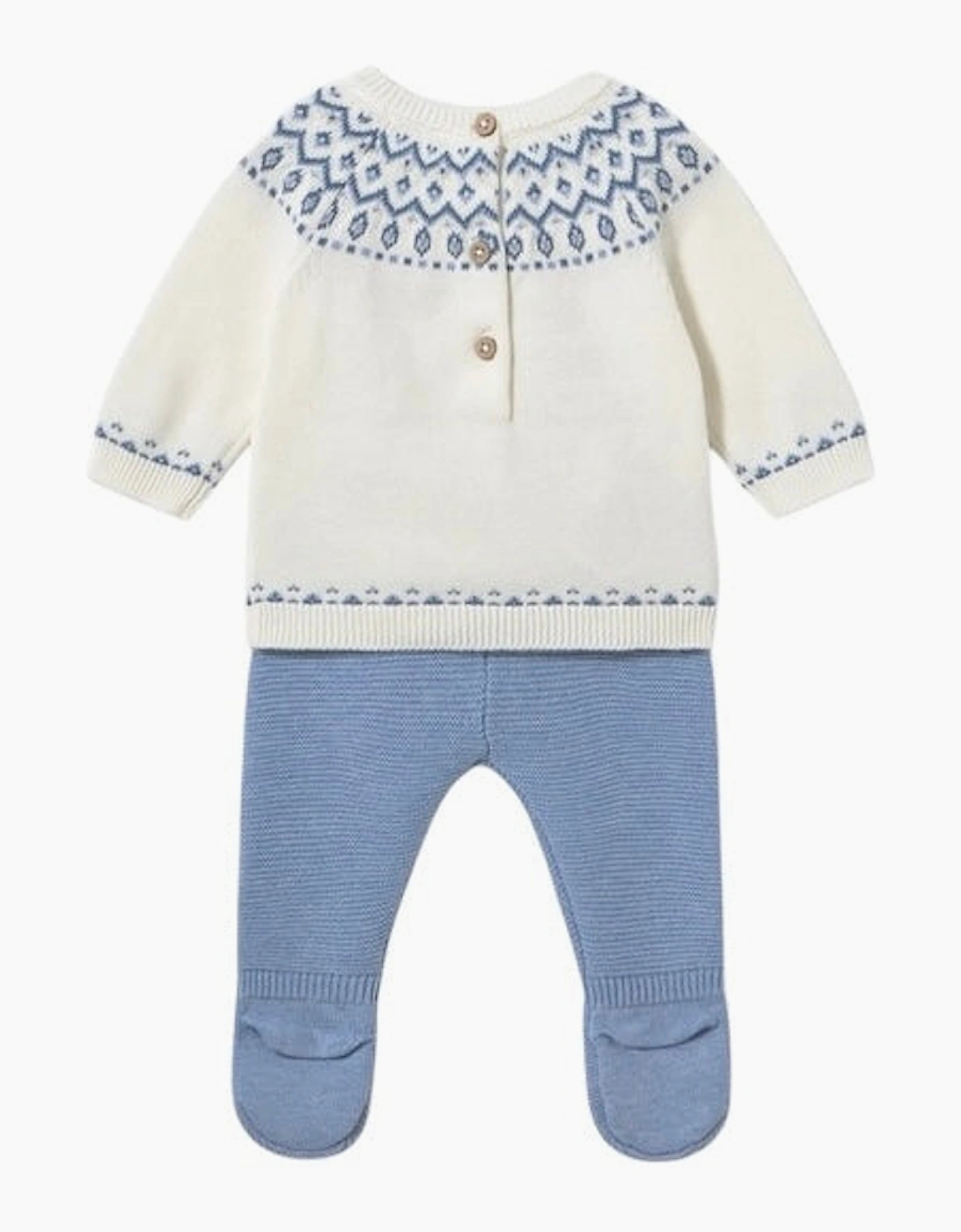 Boys Blue Fairisle Knit Pant Set