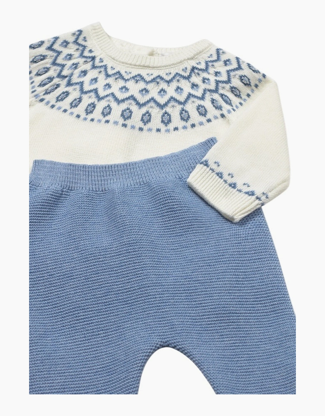 Boys Blue Fairisle Knit Pant Set