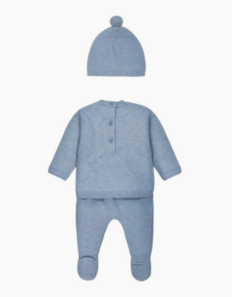 Boys Blue Cable Knit Pant Set