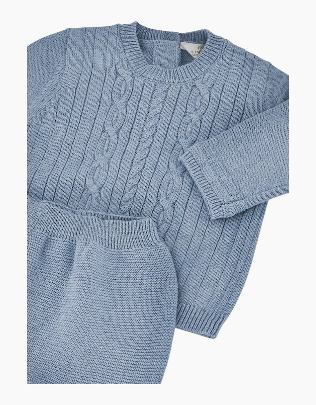Boys Blue Cable Knit Pant Set