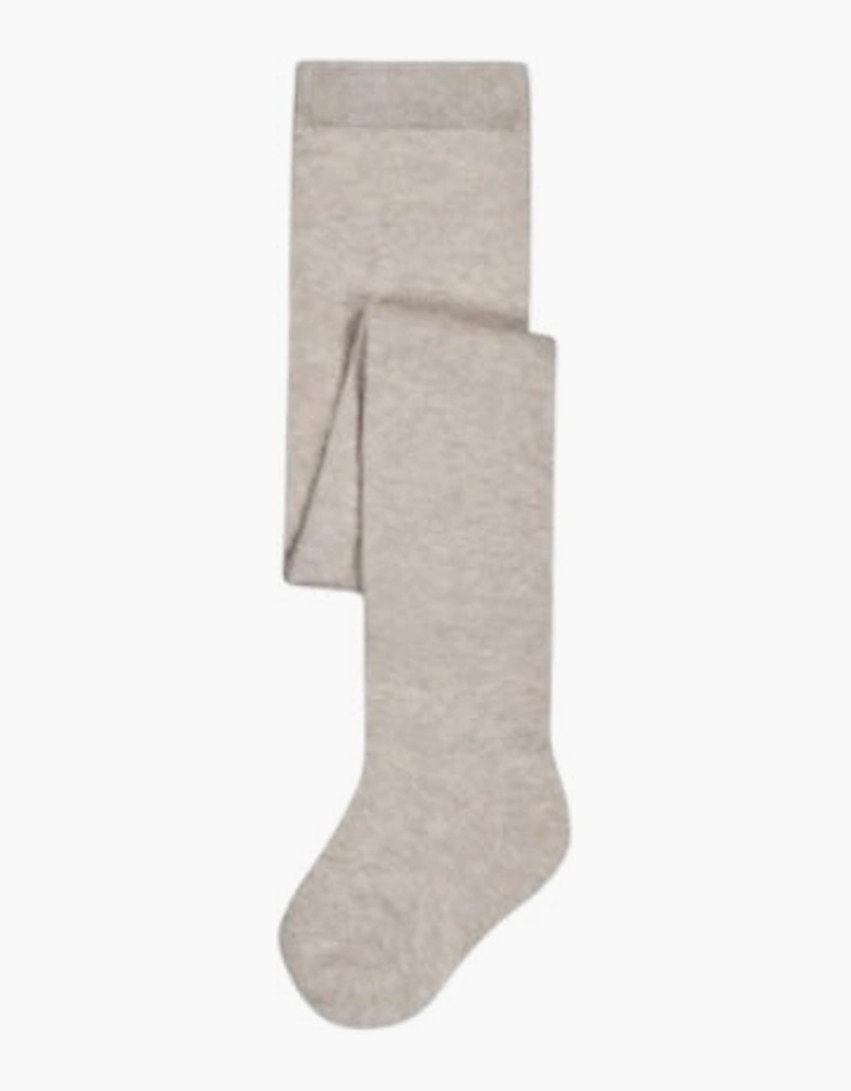 Girls Beige Knit Tights