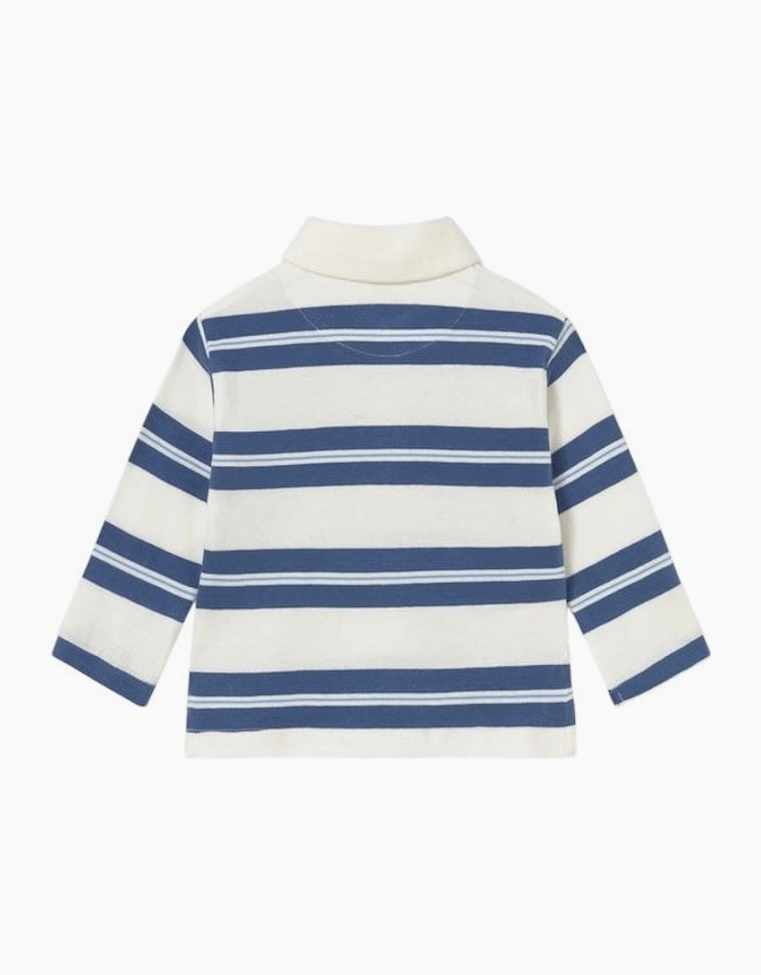 Boys Blue Striped Rugby Polo Top
