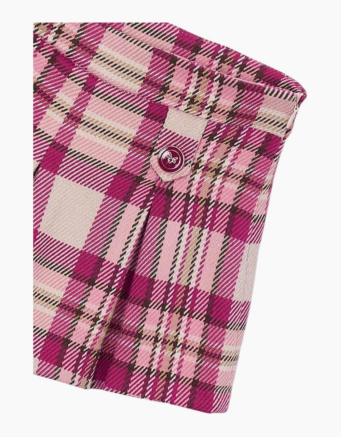 Girls Burgundy Plaid Short Set