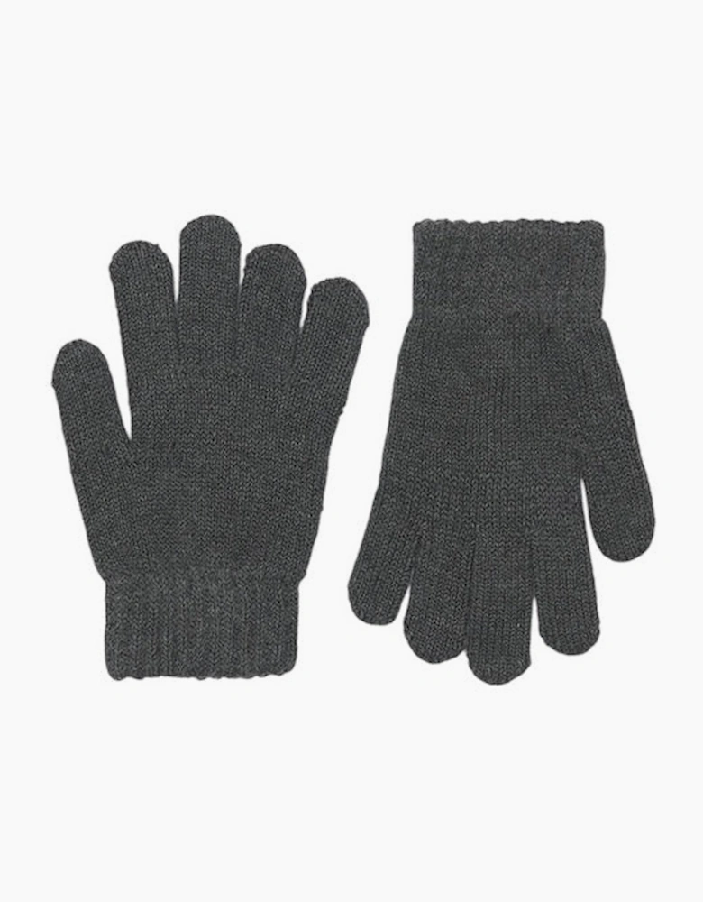 Boys Dark Grey Knit Gloves