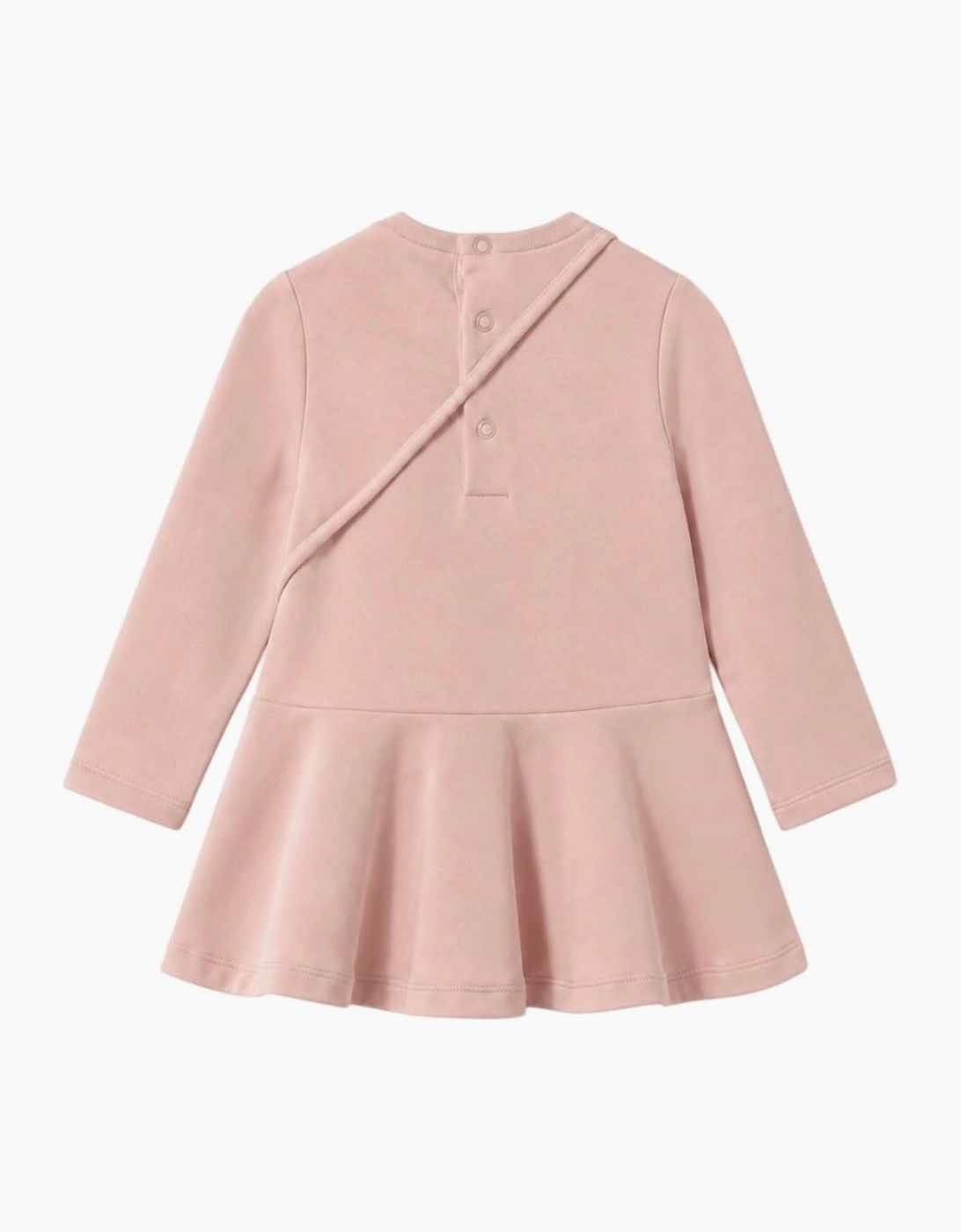 Girls Peach Pink Boucle Bear Bag Dress