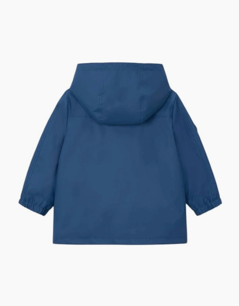 Boys Blue Fleece Lined Rain Coat