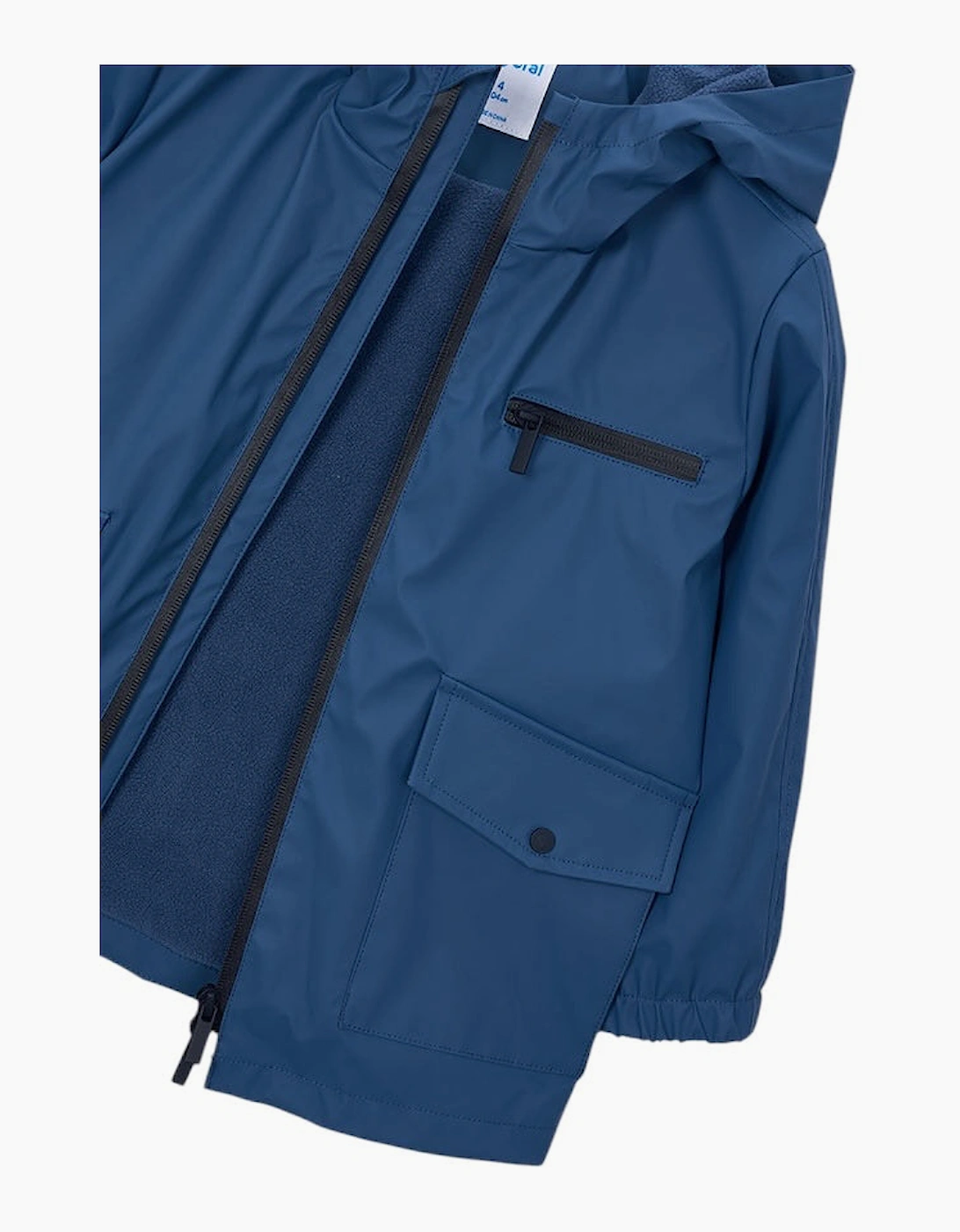 Boys Blue Fleece Lined Rain Coat