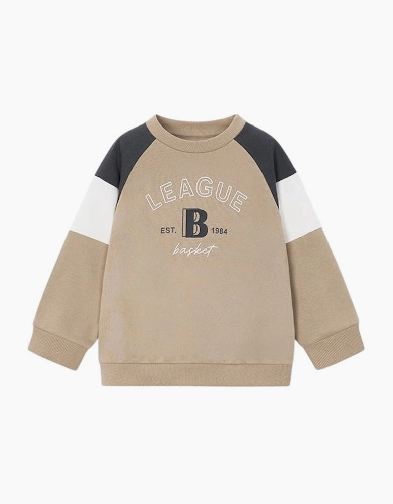Boys Beige and Grey League Sweatshirt