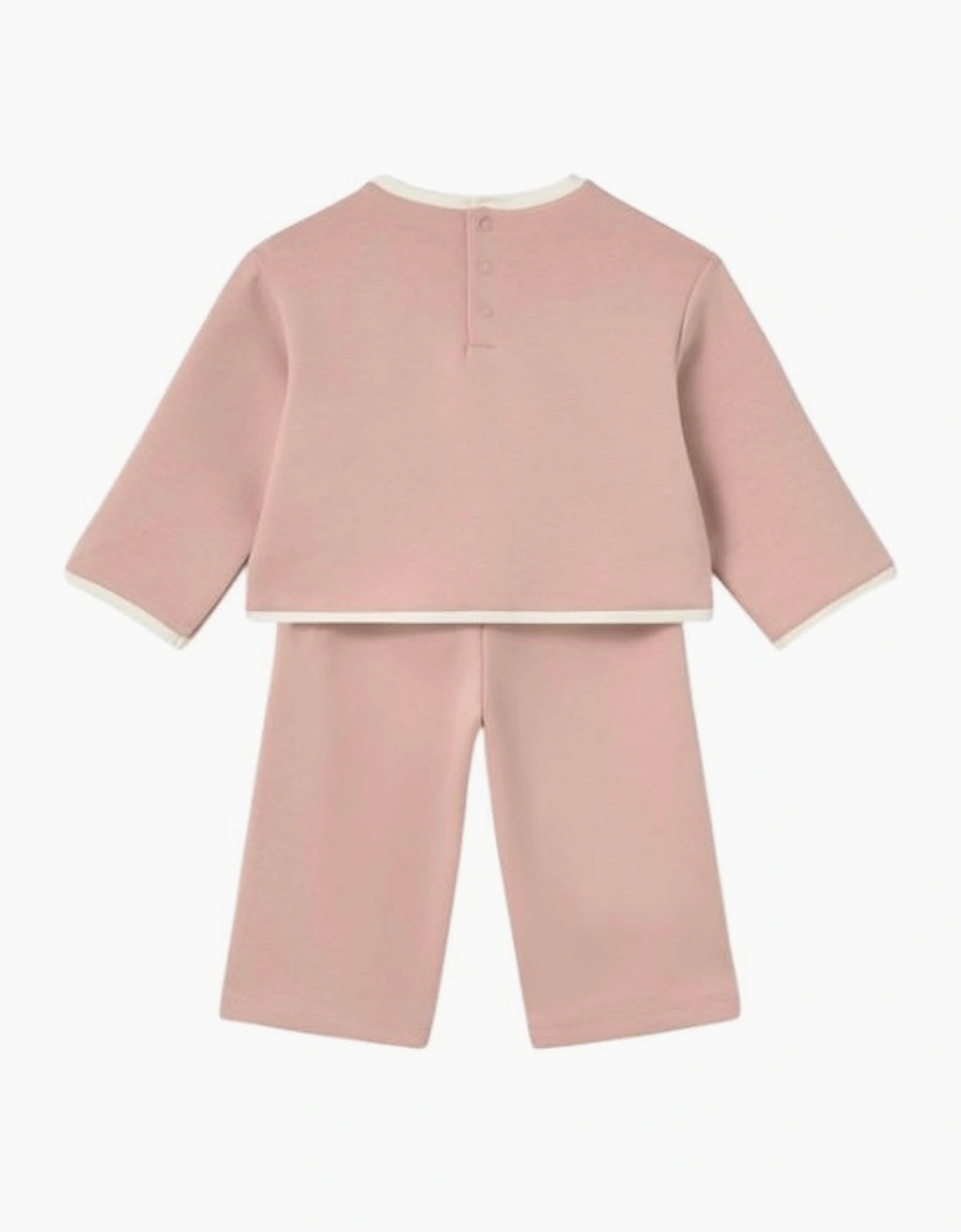 Girls Peach Pink Jersey Teddy Bear Tracksuit