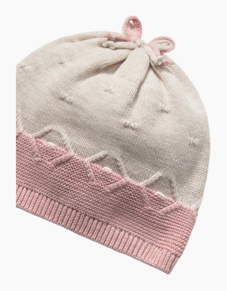 Girls Pink and Beige Knit Pant Set