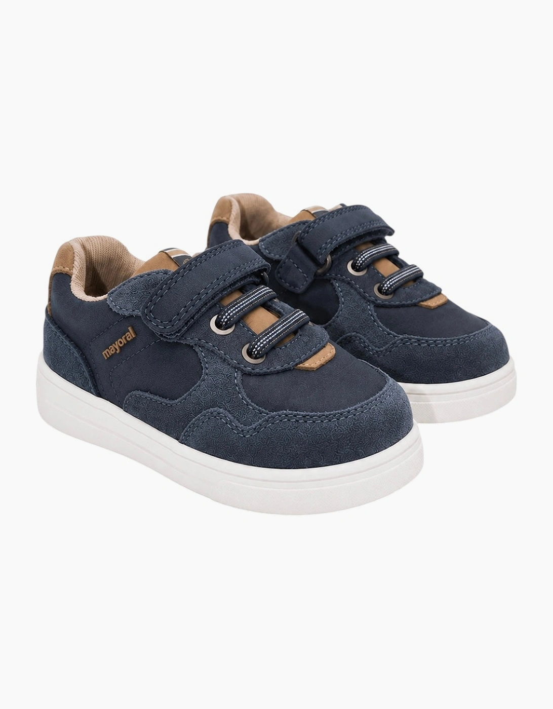 Boys Navy Velcro Suede Smart Trainers, 6 of 5