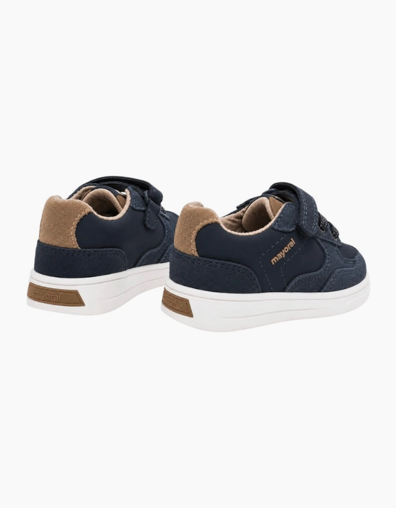 Boys Navy Velcro Suede Smart Trainers