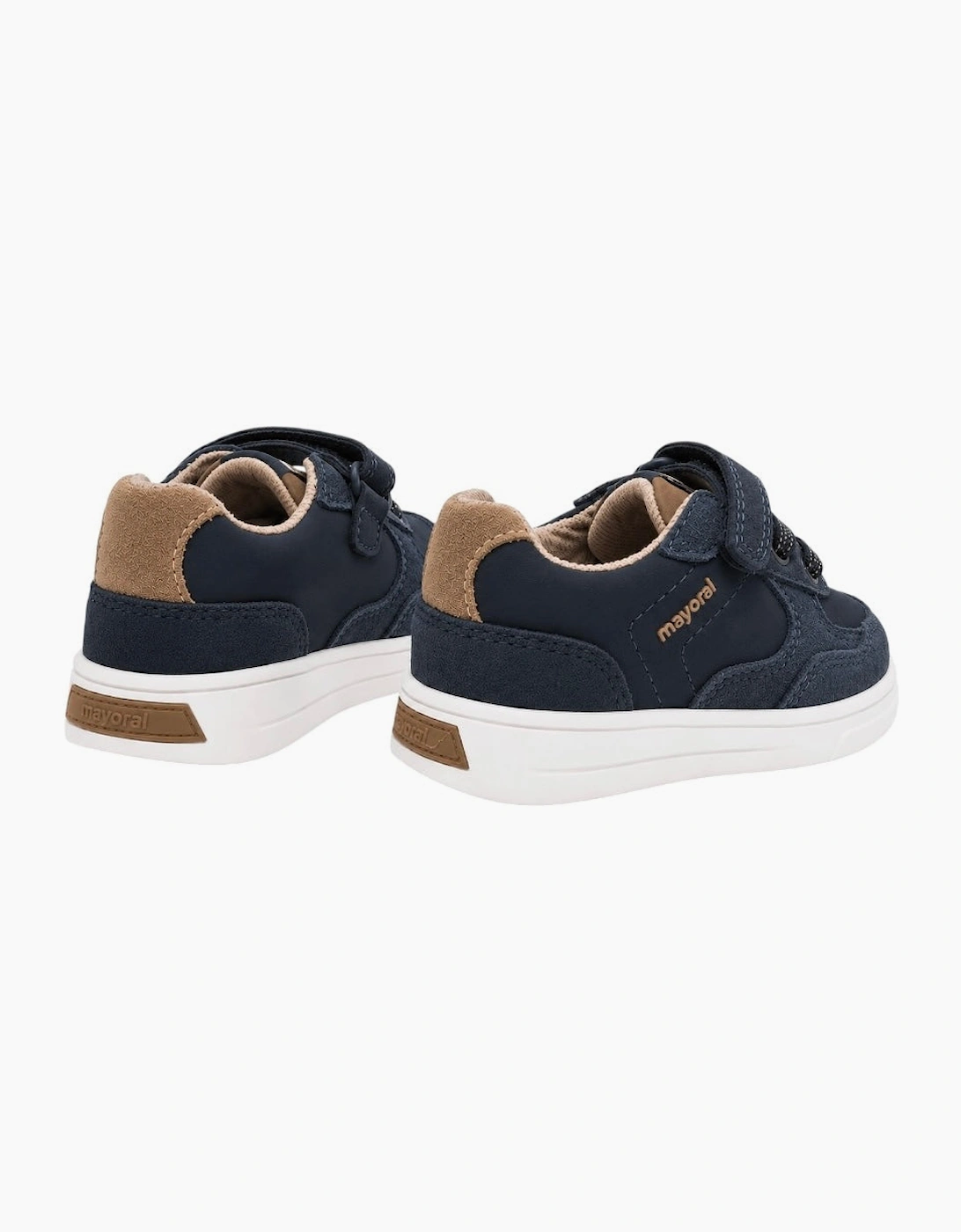 Boys Navy Velcro Suede Smart Trainers