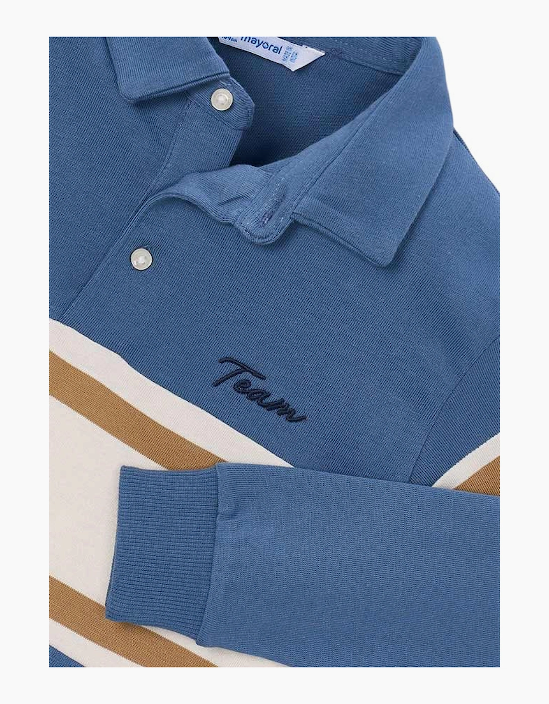 Boys Blue Contrast Polo Top