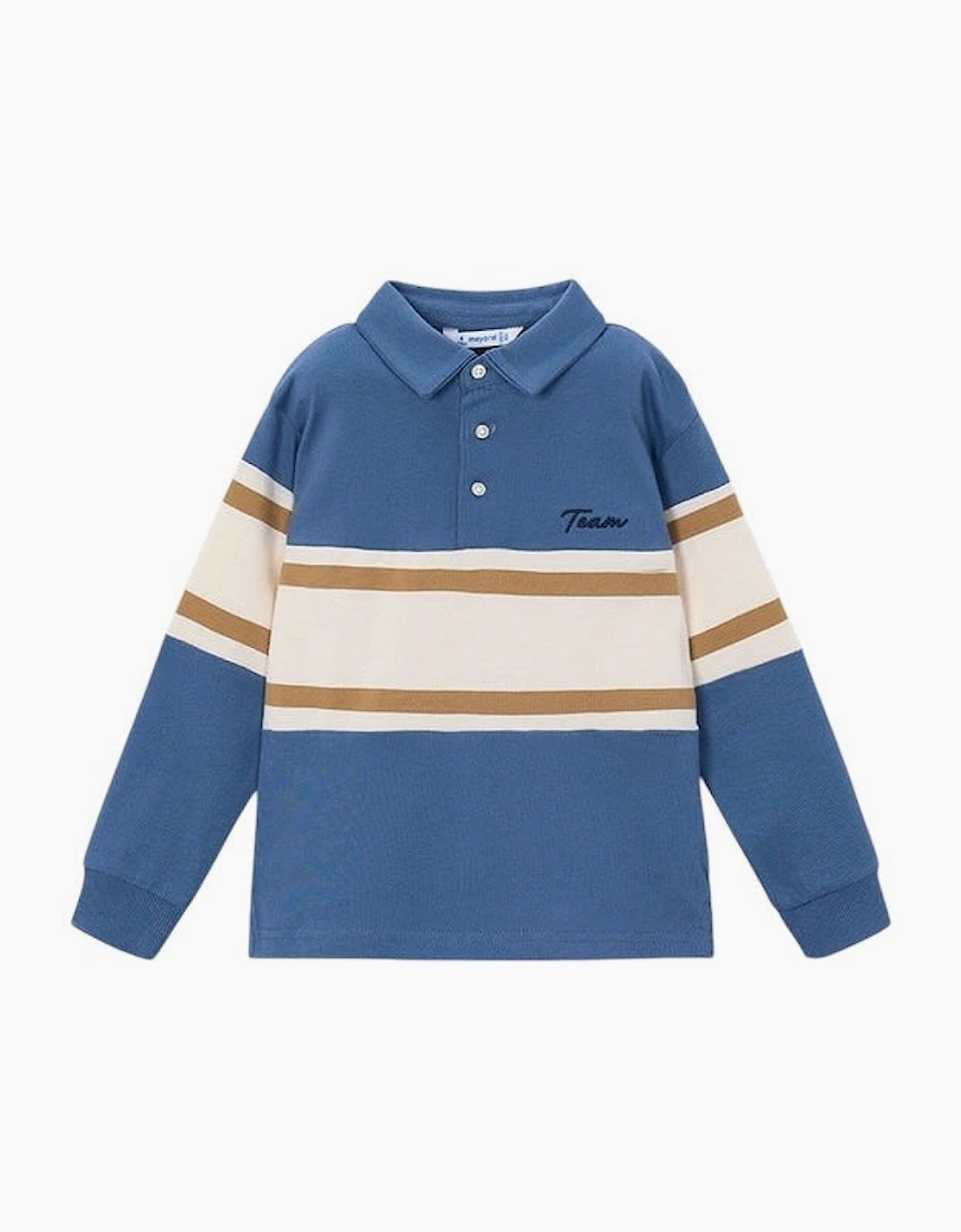 Boys Blue Contrast Polo Top, 5 of 4