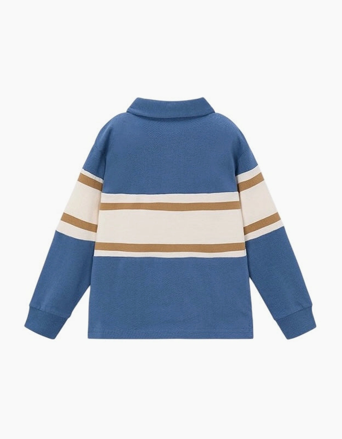 Boys Blue Contrast Polo Top