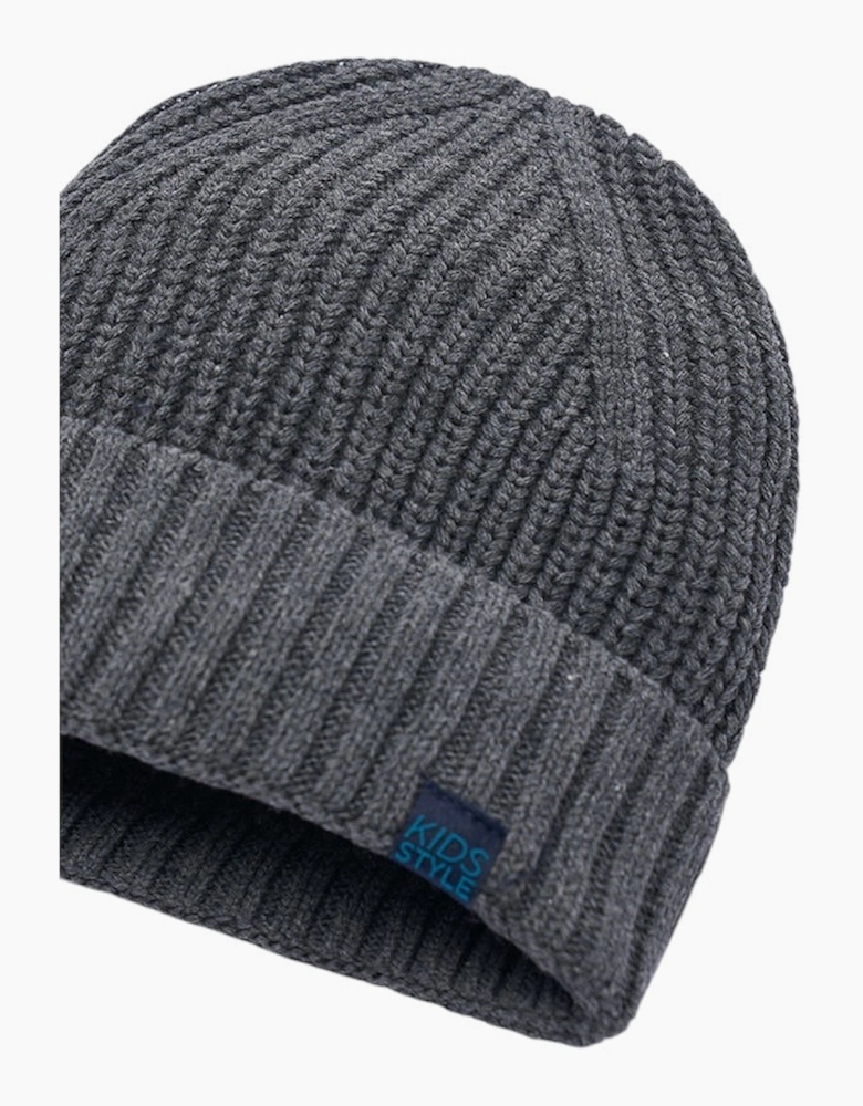 Boys Dark Grey Knit Hat