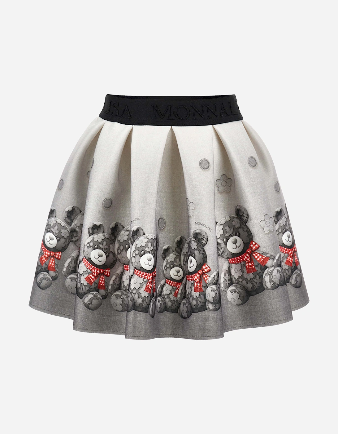 Monnalisa Girls Neoprene Teddy Bear Skirt in Grey, 6 of 5
