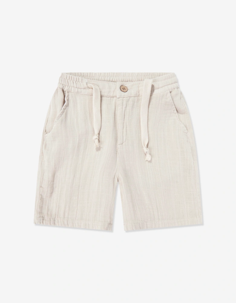 Bel-Air Boys Cotton Short Set in Beige